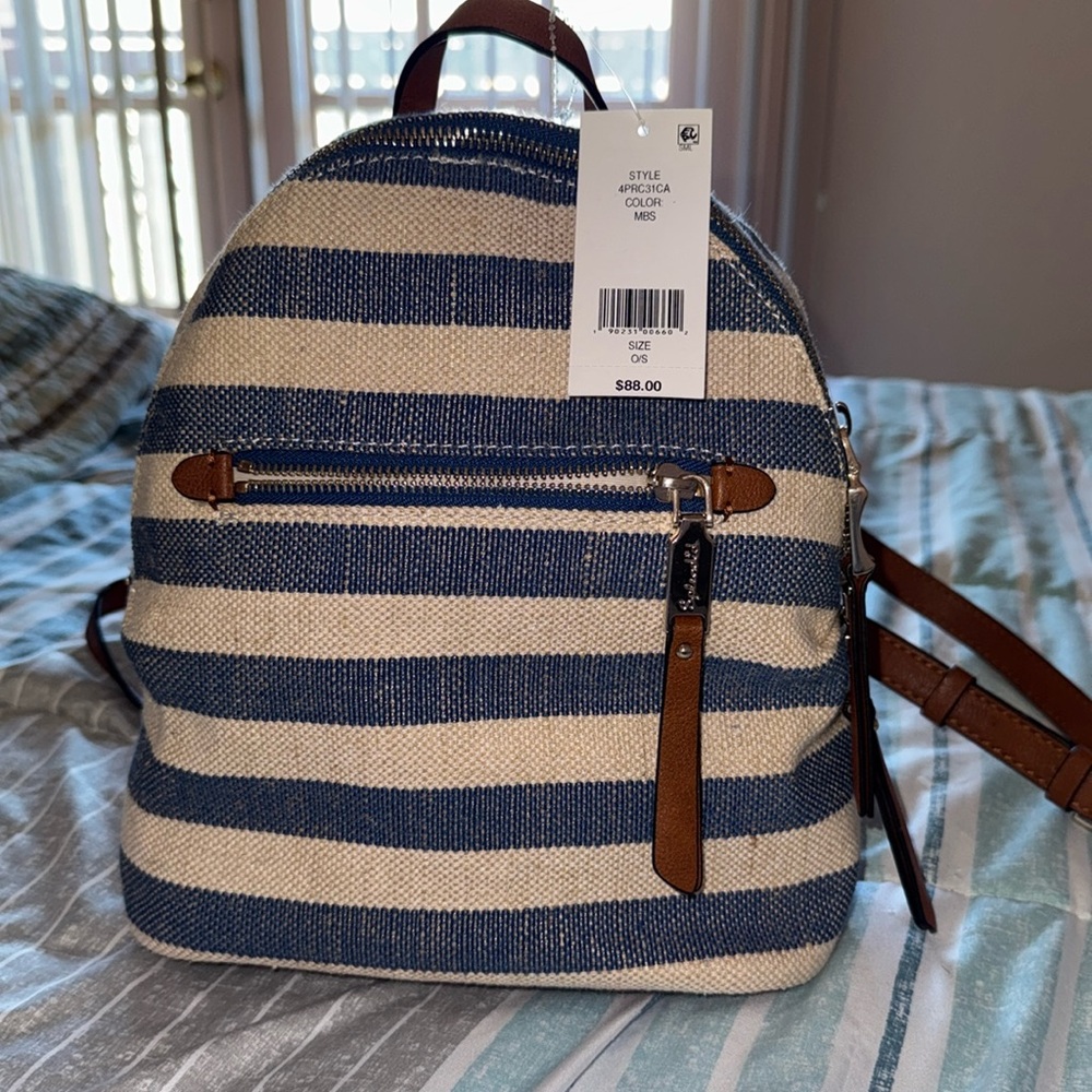 NWT, Splendid backpack in blue/ creme stripe